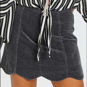 Altar'd State Dark Charcoal Sophia Scalloped Skirt SIZE M (NEW WITH TAGS)